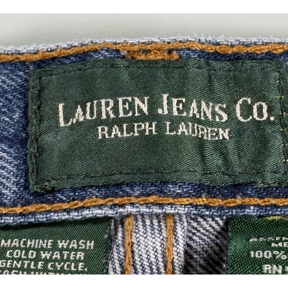 Lauren  Ralph Lauren Women's 12 100% Cotton  Straight Fit Blue Jeans MomCore - Picture 4 of 13